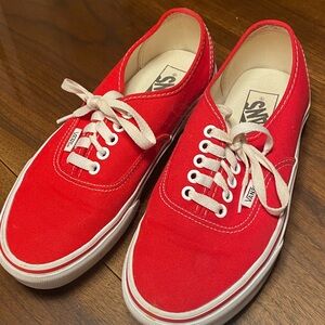Vans Bold Red Canvas Shoes Woman’s 8